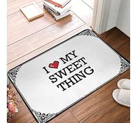 FZFN Shower Mat Plastic Outdoor I Love My Sweet Thing | Small Welcome Bath Quick Dry Non-slip Science Mat(50X80CM)