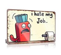 FZFN Signs For Bedroom Door I Hate My Job: The Sad Reality Of Work Stress Tin Sign Sign Decor Man Cave Signs For Men(30X40CM)