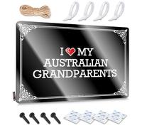 FZFN Small, Tin Wall Decor Funny Custom Wall Decor, Inappropriate Rustic Metal Tin Sign For Man Cave | Barn Holiday Gift Custom I Love My Australian Grandparents(30X40CM)