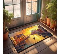 FZFN Sports Bar Decor Small Door Bath Mat - Sunset Over Venice's Grand Canal Water Absorbent Low Profile Anti Slip Bath For Things(40X60CM)