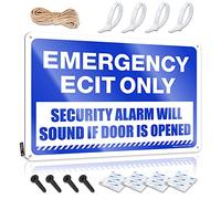 FZFN Spring Outdoor Decor Fun Tin Wall Decor | Emergency Exit Only Sign, Security Alarm Will Sound If Door Opened Funny Decorative Wall Art Ready To Hang For Campsite(30X40CM)