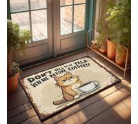 FZFN Spring Rug Outdoor Grumpy Cat With Coffee: 'Don'T Talk To Me Before Coffee!' Doormat Door Mats Outdoor Fall Doormat Indoor Entrance(65X90CM)