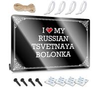 FZFN Stuff For Your Room, Posters Funny Soft Area Wall Decor, Handmade Rustic Metal Tin Sign For Man Cave | Shed Holiday Gift Custom I Love My Russian Tsvetnaya Bolonka(30X40CM)
