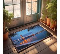 FZFN Summer Door Mat Outdoor Golden Gate Bridge Reflections In Twilight Doormat Backyard Decor Music Decor(65X90CM)