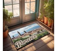 FZFN Summer Door Mat Outdoor Scenic View Of Florence With Historical Architecture And Doormat Backyard Decor Music Decor(65X90CM)