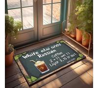FZFN Summer Door Mat Outdoor White Russian Coffee Recipe: A Blend Of 2 + 11 Ouri Ligor Doormat Backyard Decor Music Decor(65X90CM)
