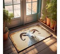 FZFN Summer Door Mat Outdoor Yahweh: The Divine Ram Of Ancient Lore Doormat Backyard Decor Music Decor(65X90CM)