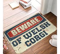 FZFN Summer Rug Beware Of Welsh Corgi Rug Fall Door Decorations Welcome Rugs Front Door Indo(40X60CM)