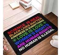 FZFN Summer Rug Science Is Real Black Lives Matter Blm Love Rainbow Mat Fall Door Decorations Welcome Rugs Front Door Indo(65X90CM)