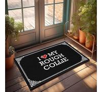 FZFN Teen Stuff Machine Washable Bathroom Washable Runners | I Love My Rough Collie Protector For Pets Non Slip Absorbent For Exterior Everyday Use(40X60CM)