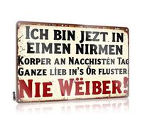FZFN Tin Wall Decor Emo Room Decor Wall Art - German Humor: A Sign About Women's Secrets Designer Beautiful Retro Style Decoration For Terrace(30X40CM)