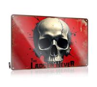 FZFN Vintage Bar Decor Skull Artwork: The Ladder Never Falls Tin Sign Decaor Sign Personalized Metal Signs For Outdoors(20X30CM)