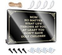 FZFN Vintage Cool Wall Decor Collection | Mom,no Matter What Life Throws At You, At Least You Don't Have Ugly Children Handcrafted Rooms Decoration(30X40CM)