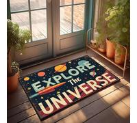 FZFN Vintage Home Decor Personalized Camping Bathmat - Explore The Universe With Us. Water Absorbent Low Profile Machine Washable For Military(40X60CM)