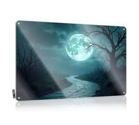FZFN Vintage Wall Art Country Tiki Bar Boho Decor A Spooky Path Under A Full Moon - Easy To Hang Art(20X30CM)