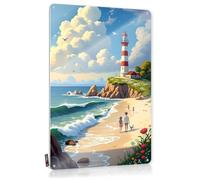FZFN Vintage Wall Decor Rubber Vintage Wall Decor | Seaside Adventure: Lighthouse By The Waves Industrial Soft Area For House Home Decoration(30X40CM)