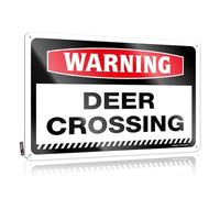 FZFN Warning Deer Crossing Aesthetic Patio Decorations - Art Designer Hanging Wall Decor(20X30CM)
