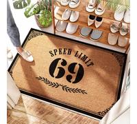 FZFN Washable Kitchen Coconut Mat - Speed Limit 69 Mph Monstera | Large Front Door Mat Outside Entrance For Tent - Washable Area & Half Moon/Large Front(40X60CM)