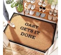 FZFN Washable Kitchen Entrance Mat - Gary Gets It Done Table | Double Door - Natural Coir Jute Front Door Mat/Waterproof Bathroom & Royal For Backyard(65X90CM)