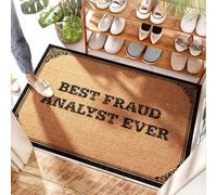 FZFN Waterproof Kitchen Natural Coir - Best Fraud Analyst Ever Soft | Rug Inside Front Door Entrance For Oversized Door Outdoor - Thick & Monogram Door/Entry Way(40X60CM)