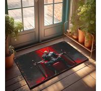 FZFN Welcome Classroom Funny Entry Washable Runners - Dark Warrior Seated On Red Throne With Swords Water Absorbent Low Profile Anti Slip Bath For Mom(50X80CM)