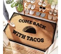 FZFN Welcome Cute Coir Mat Come Back With Tacos | Shower Inside Shower - Waterproof Proof/Big - Cute Shoes Take Them Off Doormat, Construction & High Traffic Area(40X60CM)