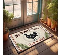FZFN Welcome Door Mats For Outside Entry The Butler'S Guide To Cuts Of Bird Doormat Farmhouse Kitchen Rugs Unique Home Decor(65X90CM)