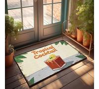 FZFN Welcome Door Mats For Outside Entry Tropical Cocktail: A Refreshing Blend Of Exotic Flavors Doormat Farmhouse Kitchen Rugs Unique Home Decor(65X90CM)