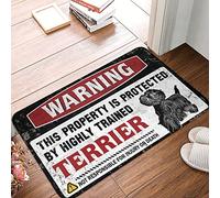 FZFN Welcome Mat Classroom Warning This Property Is Protected By A Highly Trained Terrier Rug Welcome Mats Outdoor Funny Plain Welcome Mat(50X80CM)