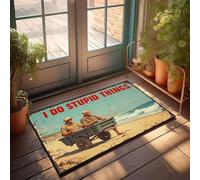 FZFN Welcome Mat Don't Follow Me I Do Stupid Things - Plain For Crafts Soft Rug, Man Cave Accessories Machine Washable Area Mat For Exterior Bedroom Living Room(65X90CM)