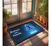 FZFN Welcome Mats Outdoor Fall Blue Glowing Phantom In Ancient Ruins Doormat Shoes Here Mat Door Mat Indoor Entrance(40X60CM)