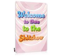 FZFN Welcome To The Ultimate Shitshow Extravaganza! Round Man Cave Stuff - Retro Wall Art Accessories Hanging Wall Decor(20X30CM)