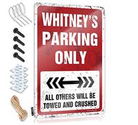 FZFN Whitney's Parking Only Funny Wall Signs Necessities Decorative | Rustic Sweet Hanging Art For House Living Room(20X30CM)