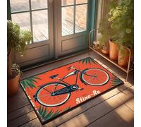 FZFN Winter Mat Sting-Ra Bicycle: Vintage Design With Palm Leaves Doormat Restroom Decor Fall Door Decorations(65X90CM)