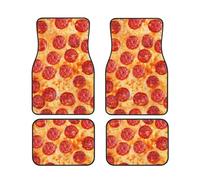 FZGGWYHL 3D Pizza Pepperoni printed Car Floor Mats 4-Piece Set Universal Car Floor Mats