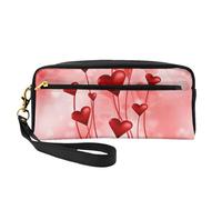 FZGGWYHL Abstract Heart Printed Pencil Case Small Makeup Bag Portable Storage Bag