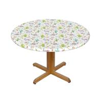 FZGGWYHL Alpaca Llama Cactus Flag Mountain printed Oxford fabric round tablecloth washable reusable table cover