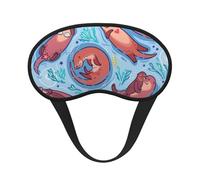 FZGGWYHL Animal Cute Brown Otters Printed Blackout Sleep Mask Aid Eye Mask Travelling Sleep Eye Mask