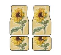 FZGGWYHL Art Sunflower printed Car Floor Mats 4-Piece Set Universal Car Floor Mats