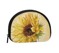 FZGGWYHL Art Sunflower Printed Shell Storage Bag Mini Storage Pouch Coin Purse