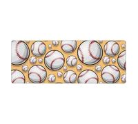 Fzggwyhl Baseball Pattern Softball Ball Sport Design Printed Mouse Pad Desktop Protection Pad Keyboard Pad