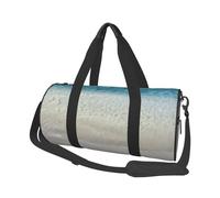 FZGGWYHL Beach Clear Sea Sand printed Travel Bag Casual cylindrical luggage bag