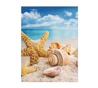 FZGGWYHL Beach Starfish Shells printed Flannel Blanket throw blanket