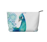 FZGGWYHL Beautiful Peacock and Floral Printed Corduroy Makeup Bag Daily Storage Bag