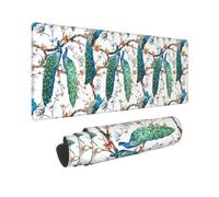 Fzggwyhl Beautiful Peacock Flowers Printed Mouse Pad 11.8x31.5 in Keyboard Mat Desktop Pad