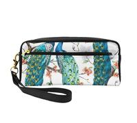 FZGGWYHL Beautiful Peacock Flowers Printed Pencil Case Small Makeup Bag Portable Storage Bag