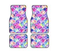 FZGGWYHL Beautiful Rainbow Colors Mermaid printed Car Floor Mats 4-Piece Set Universal Car Floor Mats