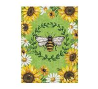 FZGGWYHL bee & Sunflowers printed Flannel Blanket throw blanket