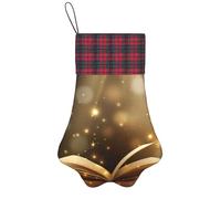 FZGGWYHL Book under the light printed christmas pet pow socking Christmas Tree Decoration
