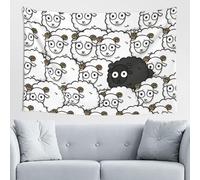 FZGGWYHL Cartoon Black White Sheep tapestry 60x40in Wall Hanging Aesthetic Tapestry
